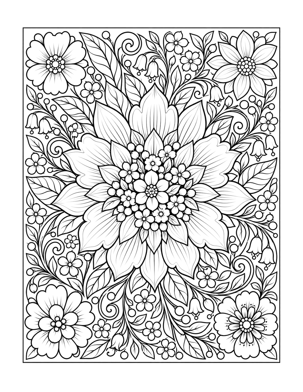 Flowers for Quiet Moments - Coloring Book