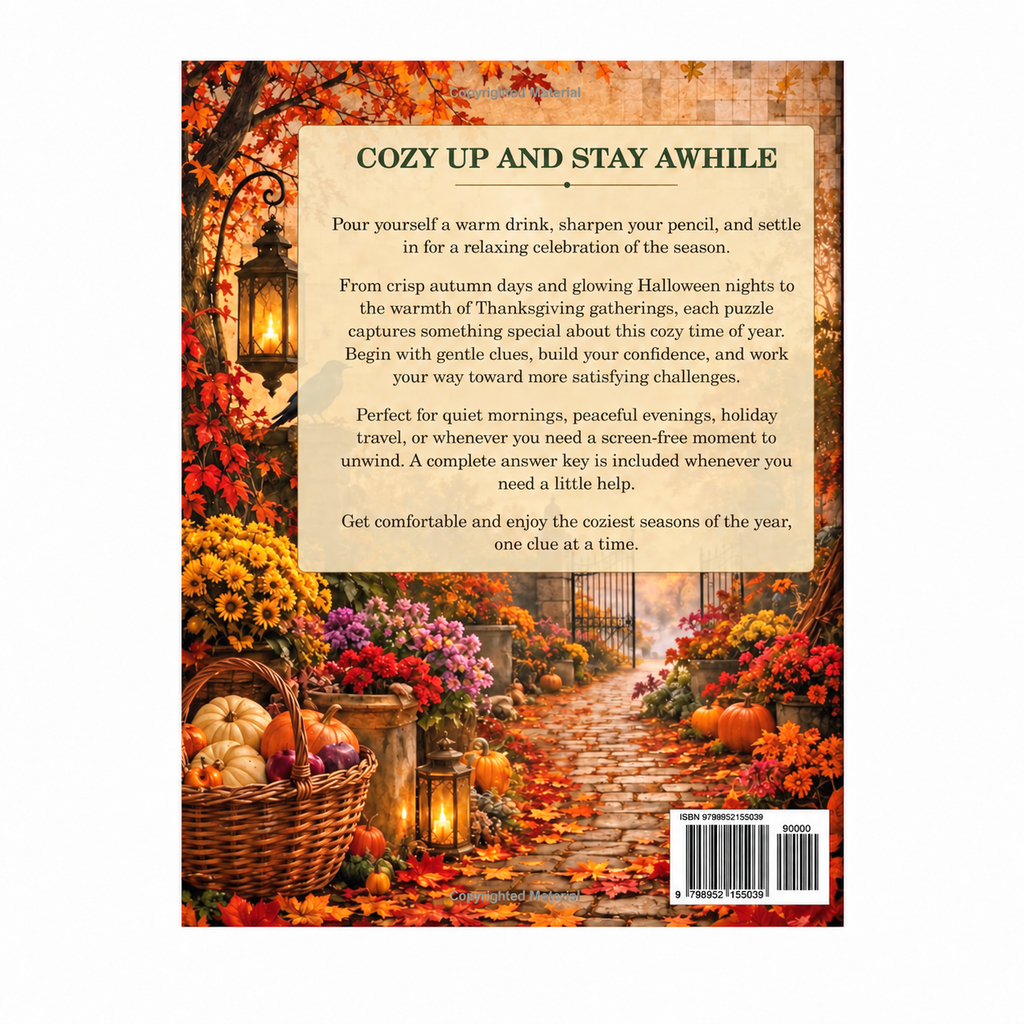 Cozy Autumn – Crossword Puzzle — back cover