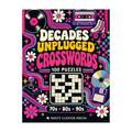 Front cover of Decades Unplugged Crosswords by Misty Clover Press
